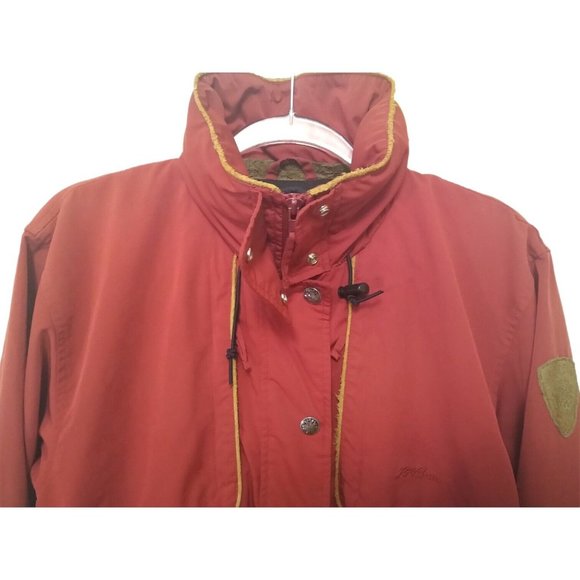 LL Bean Vintage 90's Nordic Womens Red Hooded Coat Full Zip Jacket Pockets Small - Picture 3 of 11
